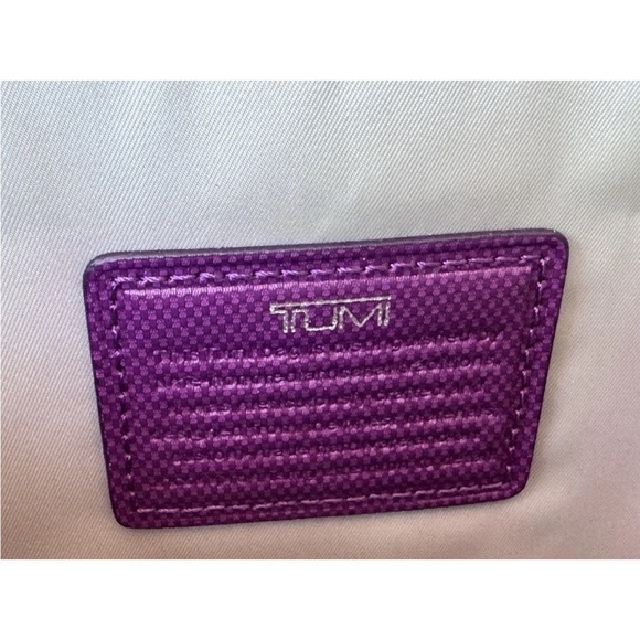 Tumi Prism Tech iPad Mini Tablet Crossbody Bag Color Block Blue Purple Pink - Picture 12 of 14